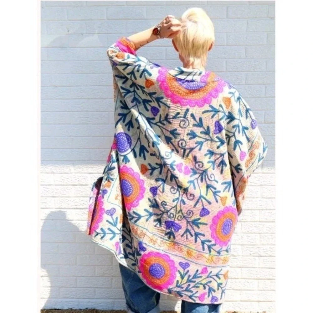 Kantha Bae Suzani Muu OS 0-22 NWT! Colorful Berries Flowers Boho Hippie Floral